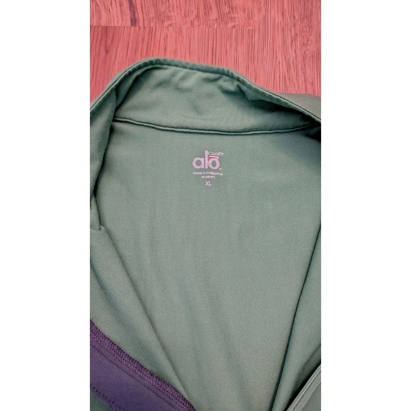 Alo Conquer 1/4 Zip Reform Lightweight Long Sleeve Shirt In Green Size XL Logo - Picture 3 of 8